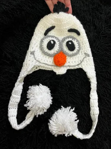 PRONTA ENTREGA Gorro Olaf em Crochê Lã Touca Infantil