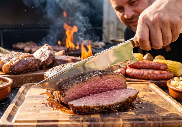Faca artesanal Premium para churrasco 10 polegadas 