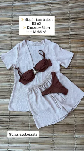Kimono+short +biquini
