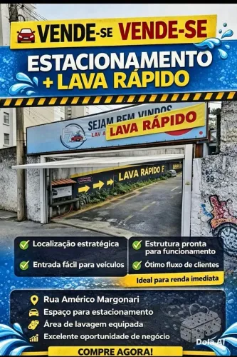 Vende-se estacionamento e lava rápido