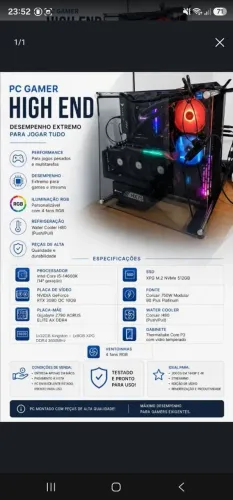 Pc Gamer i5 14600K RTX 3080 10G 40G Z790 Aorus