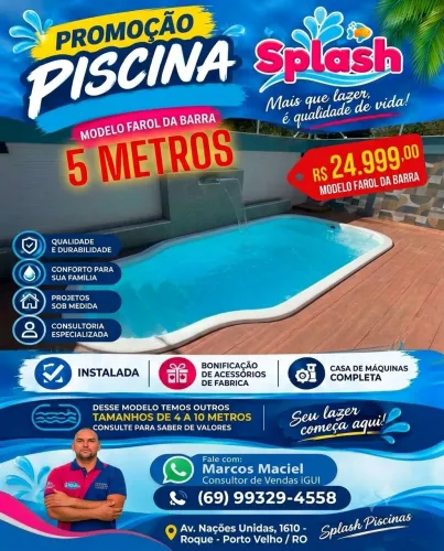 Promoção Splash Piscina Farol Da Barra de 5 Metros