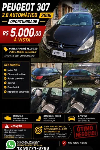 Peugeot 307 Feline/griff/premi. 2.0 Flex 5P Aut. 2006