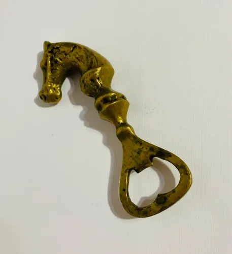 Abridor de Garrafas Antigo em Bronze Maciço - Cabeça de Cavalo