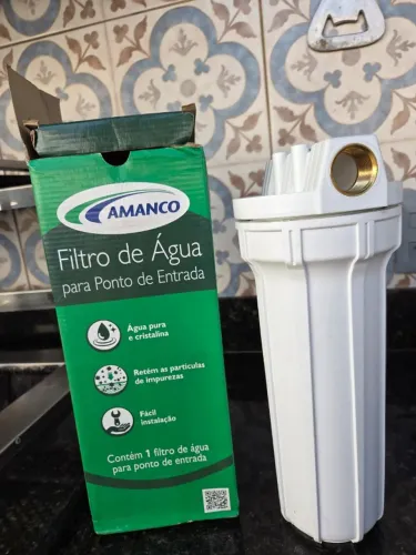 Vendo filtro de água de entrada Amanco sem uso, na caixa