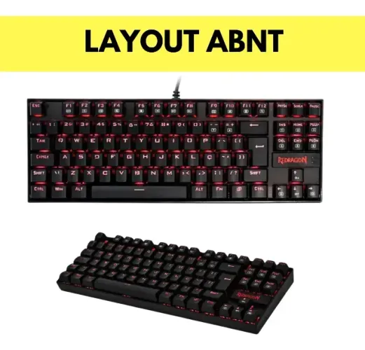 Teclado Mecanico Redragon Kumara K552-2 Preto Switch Vermelho Abnt Preto Português Brasil