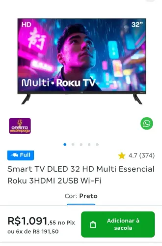 Tv nova na caixa 32 polegadas