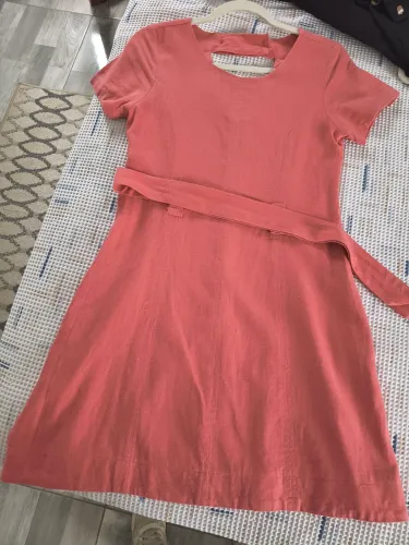 Vestido linho coral