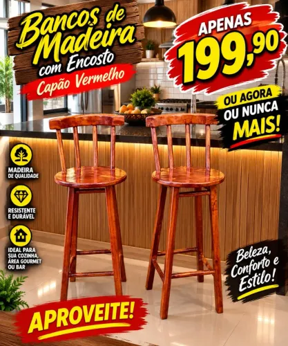 Banco com encosto. Americano