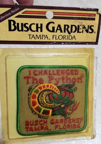 Bordado Vintage "Eu desafiei Python", Bush Gardens, Tampa, Florida (Para Colecionador)