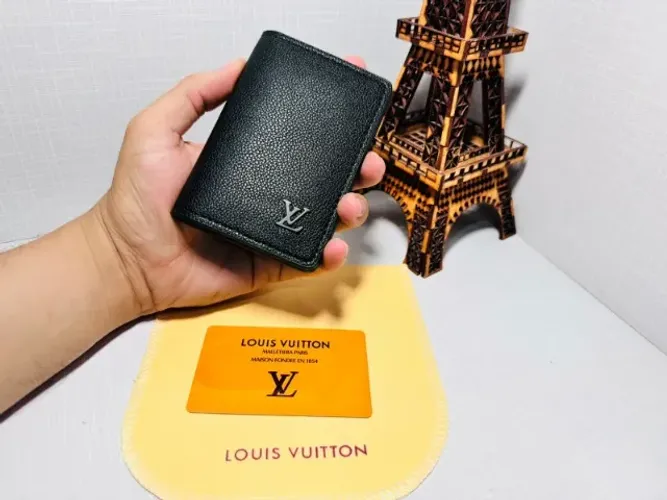 porta cartão masculino all black couro legitimo preto granulado lançamento louis vuitton