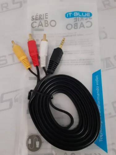 Cabo. P2 macho X 3 rca macho. Com 1,5 metros. Novo.