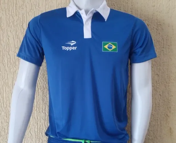camisa polo retrô torcida Brasil