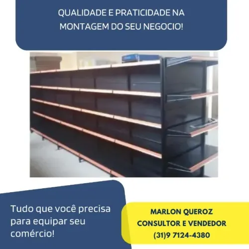 Gondola de Aço Preta Central