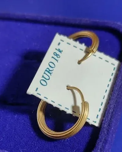 Brinco Argola de Ouro 18 k Oca Peso 0.80 15 mm