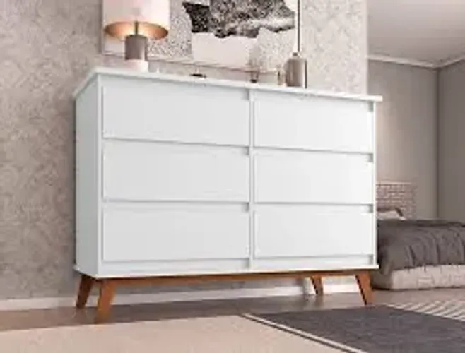 Comoda Para O quarto 6 Gavetas Branco