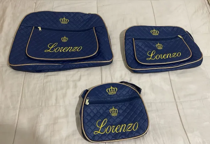 Kit de bolsas maternidade - Lorenzo 3 tamanhos forradas 