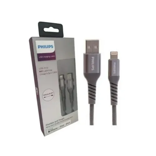 Cabo Usb Para iPhone iPad Apple Lightning 1,25m Philips