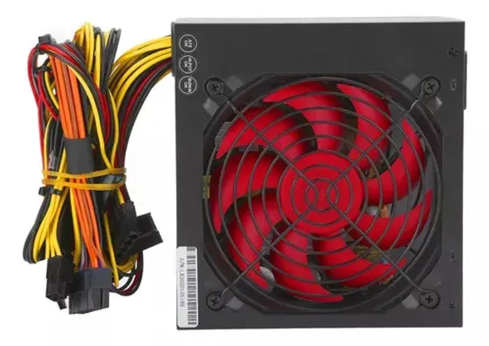 Fonte Atx 500w Real Nyper N500 Fan Vermelho Gamer Silenciosa