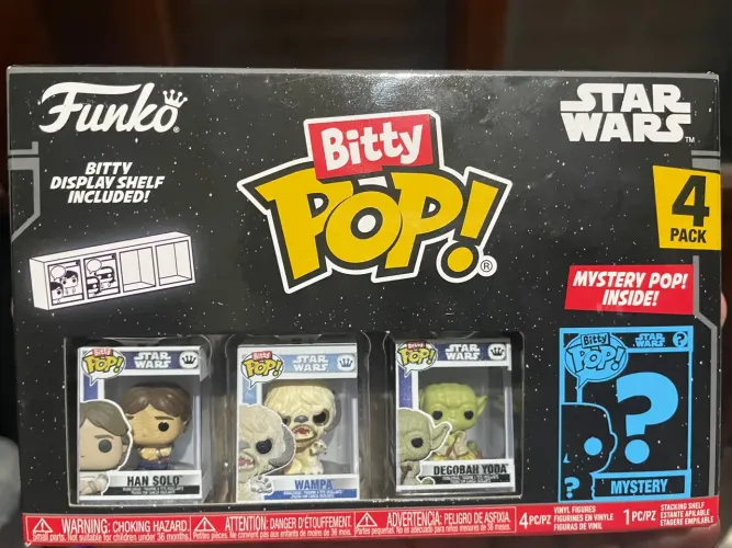 Funko Pop Bitty: Star Wars - Han Solo, Wampa, Dagobah Yoda, & princesa Léia