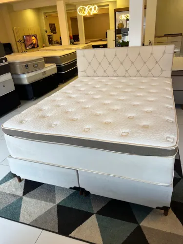 Cama box QUEEN SIZE SEMINOVA TOP - Entrego! 