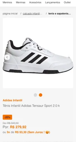 Tênis Adidas infantil - leia a descrição