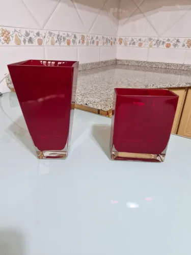 Conjunto de Vasos Decorativos em vidro
