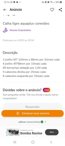 Calha tigre aquapluv ACESSÓRIOS 125MM