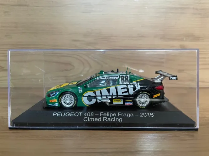 Miniatura Peugeot 408 Stock Car Felipe Fraga 2016