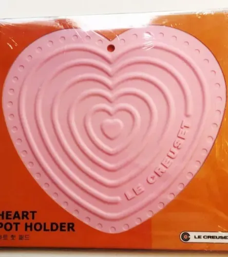 Descanso de Panela Coração Rosa Silicone