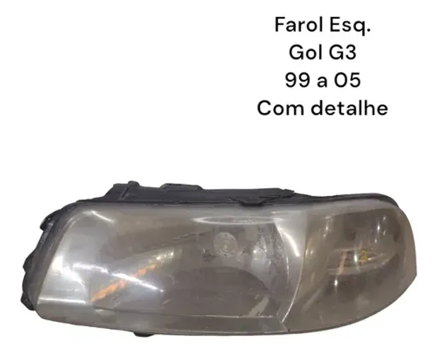 Farol Esquerdo Gol Saveiro Parati G3 Foco Simples Com Det