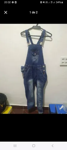 Macacão Jeans Feminino tam 38/P