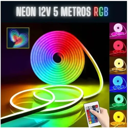 Mangueira LED RGB 12V 5 Metros - Cores Vibrantes!