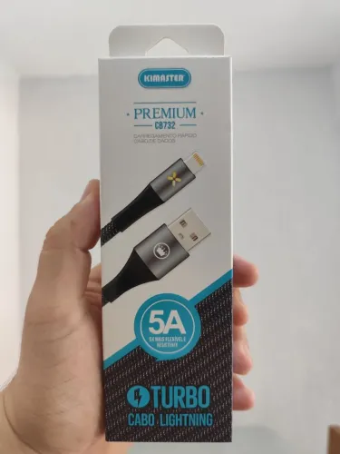 Cabo Lightning Kimaster CB732 Turbo Carregamento Rápido 5A