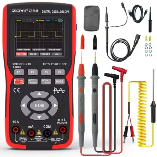 Osciloscopio Digital  2 em 1 ZT-702S, Multímetro - Analógico, teste, Amostragem,Suporte,Ar