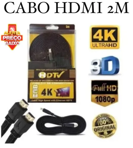 Cabo hdmi alta qualidade 4k