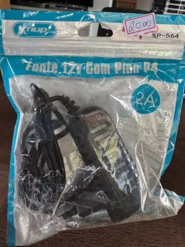 Fonte 12 volts 2 amperes pino p4 na promoção só 20,00