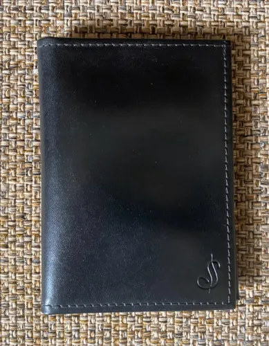 Carteira Masculina de Couro - Preta