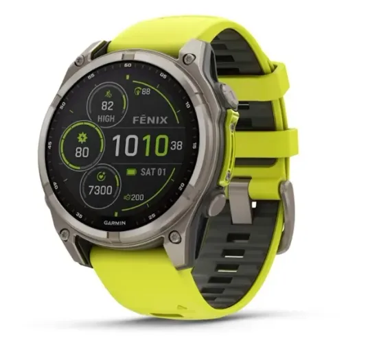 Relogio Garmin Fenix 8 Power Solar 47mm Saphira Yellow