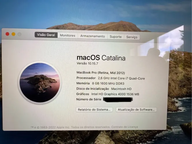 MacBook Pro Retina Mid 2012 Intel Core i7