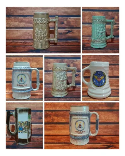 Kit 7 canecas de chopp em porcelana 
