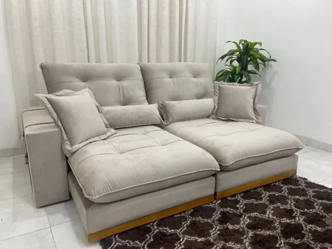 Sofá Retrátil e Reclinável Turim 2.30m Molas Bonnel l54