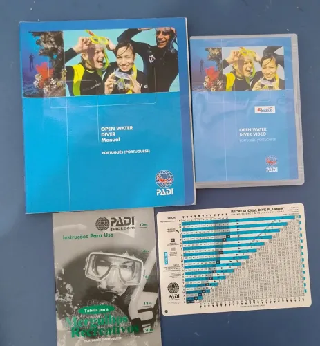 Material do curso de Mergulho Open Water Padi