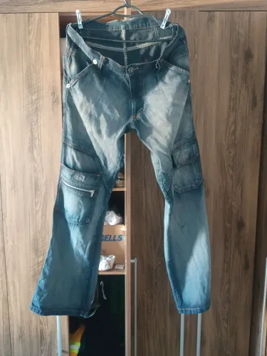 Calça Jeans Masculina cinza larga