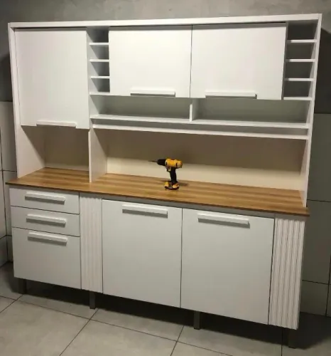 Armário Cozinha Catar 6 Portas 2 Gavetas Larg. 2.00m- Produto Novo Entrega Rápida