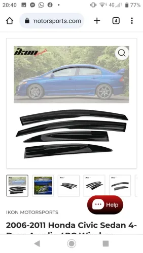 Calha de chuva Especial Honda Civic Sedan 2006-2011 