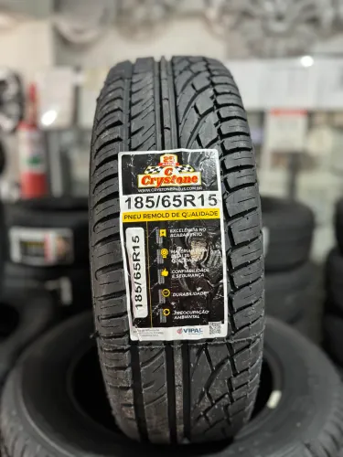 Pneu Crystone 185/65/15 Remold com borracha vipal (instalação grátis)