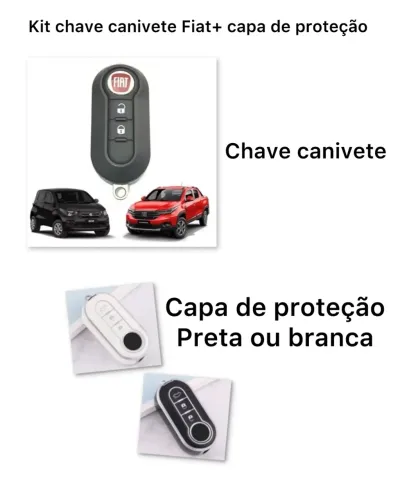 Kit Chave Canivete Fiat + Capa de Proteção