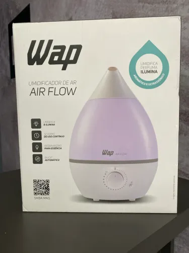 Umidificador De Ar Ultrassonico Luminária Wap Air Flow Cor Branco e Cinza