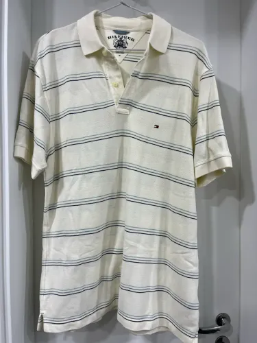 Camiseta polo branca Tommy Hilfiger tamanho M